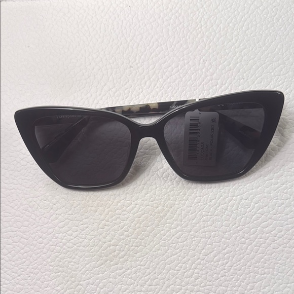 NWT Kate Spade 55mm Luca Black Cat-Eye Sunglasses